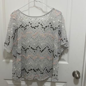 JLo sheer sequins blouse